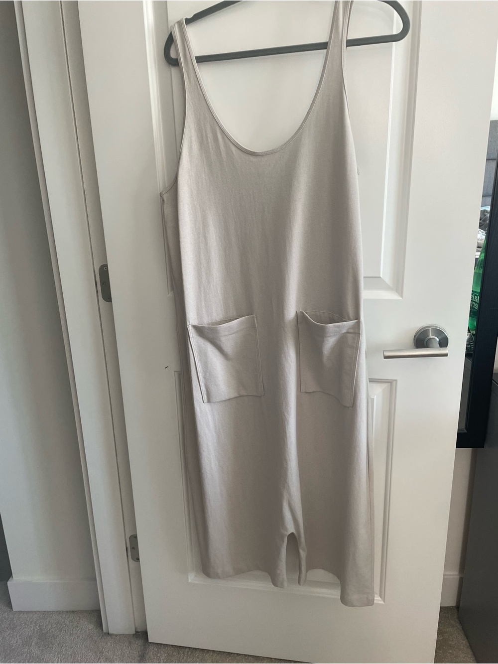 Zara Sleeveless Pocket Harem Short Romper in Light Taupe